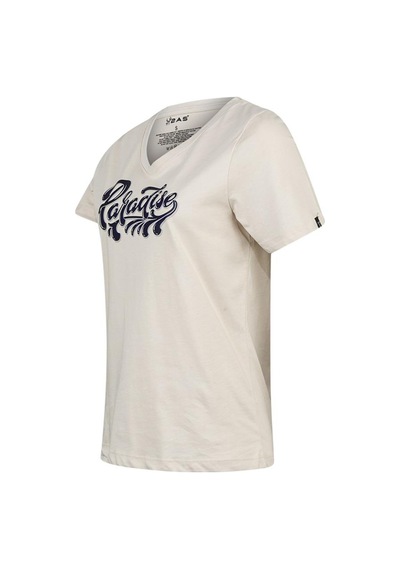 2as Alone Baskılı V Yaka Kadın T-shirt 406 Kum