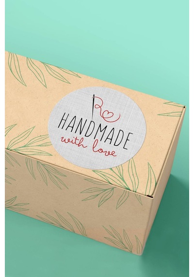 Handmade With Love İğneli Sticker 3x3cm St2325 Çok Renkli