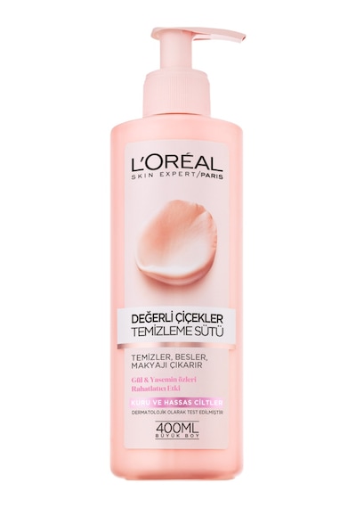 L'Oreal Paris Değerli Çiçekler Kuru ve Hassas Ciltler için Temizleme Sütü 400 ML