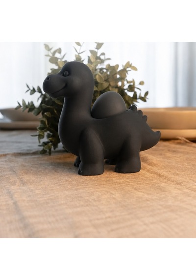 Alvera Dinozor Yumurtalık 3d Baskı Sevimli Eggosaurus Yumurta Tutucu-siyah