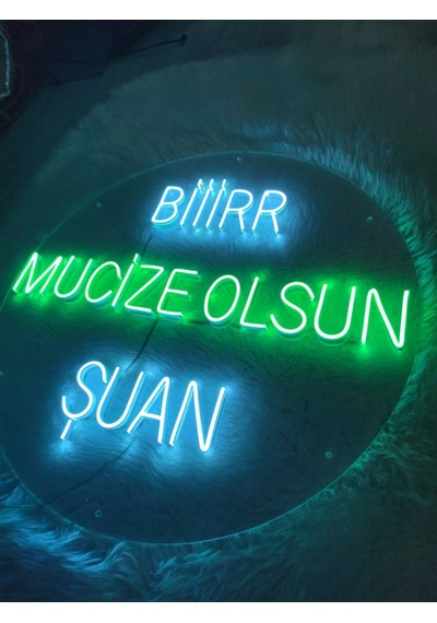 Bir Mucize Olsun Neon Led Yzı Tabela 50x50cm