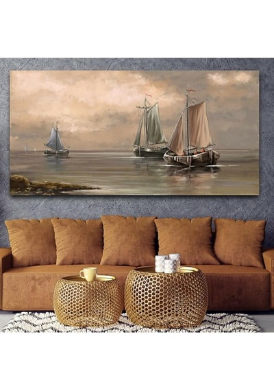 Homearths Yağlı Boya Görünümlü Manzara Kanvas Tablo 60 X 120 Cm