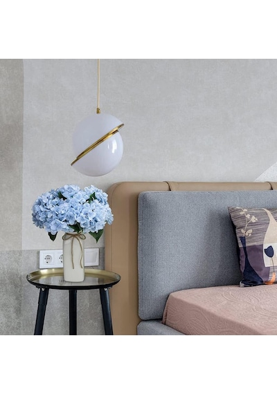 Yapay Çiçek Ortanca Çiçeği Demeti 43 cm Mavi Açık