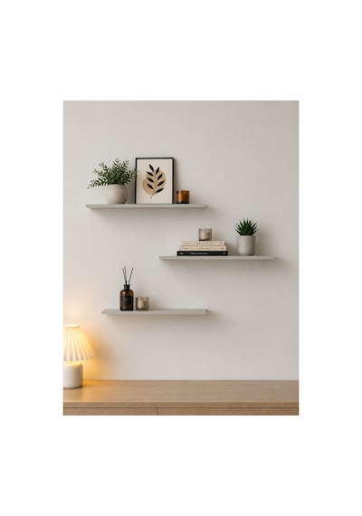 Harmony 3 Raflı Gizli Monte Uçan Raf 50 15 Cm Gri