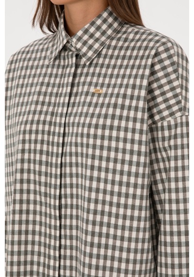 U.s. Polo Assn. Kadın Koyu Yeşil Gömlek Desenli 50316679-vr079 Koyu Yesıl