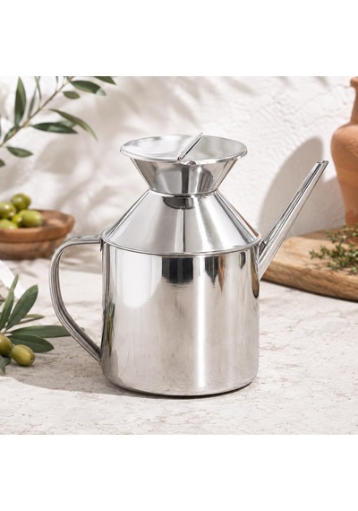 Lexroo 1000 Ml 304 Paslanmaz Çelik Yağdanlık, İnce Uçlu Kulplu Yağ Şişesi Çok Renkli