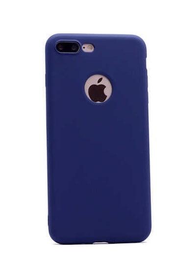 Noktaks - Apple Uyumlu iPhone 8 Plus - Kılıf Mat Renkli Esnek Premier Silikon Kapak - Lacivert