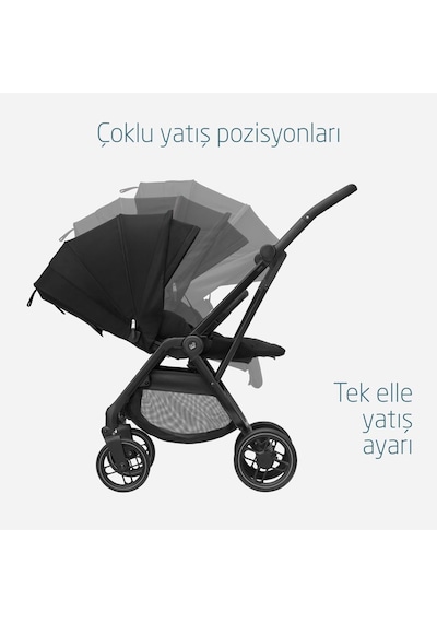 Maxi-Cosi Leona2-Cabriofix I-Size Tek Elle Katlanabilen Ultra Kompakt Çift Yönlü Seyahat Sistem Bebek Arabası Black