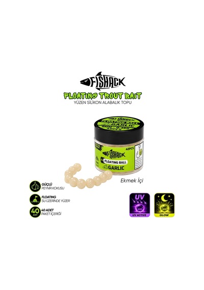Yüzen Silikon Alabalık Topu - Fishack Eggx - 40 Adet - Sarımsak Kokulu - Renk Pembe