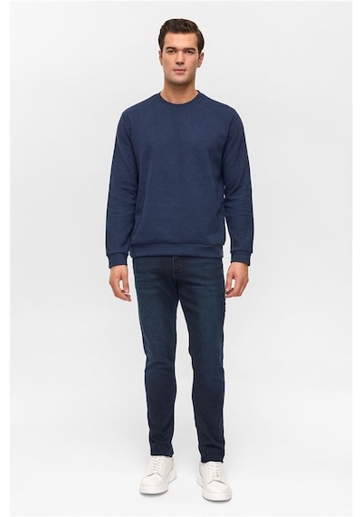 SÜVARİ Lacivert Regular Düz Bisiklet Yaka Sweatshirt Lacivert