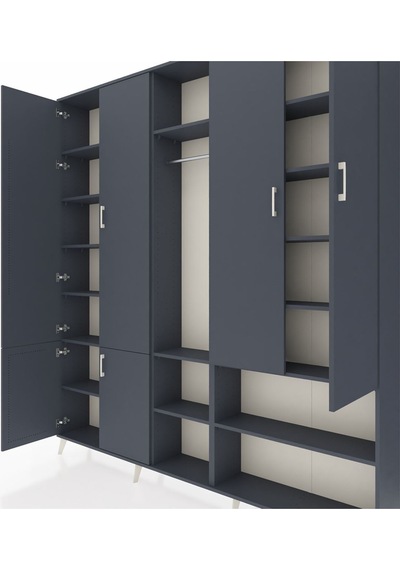 Arges Dolap 15 Raflı 5 Kapaklı Tek Askılı 220x30x243 Antrasit-antrasit/antrasit Antrasıt/antrasıt Arges Dolap 15 Raflı 5 Kapaklı Tek Askılı 220x30x243 Antrasit-antrasit/antrasit Antrasıt/antrasıt