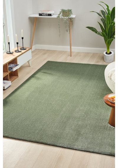 Mariesse Home Puffy Düz Renk Peluş Kalın Dokuma Kesme Yolluk Makina Dokuma Halısı 4500-yeşil