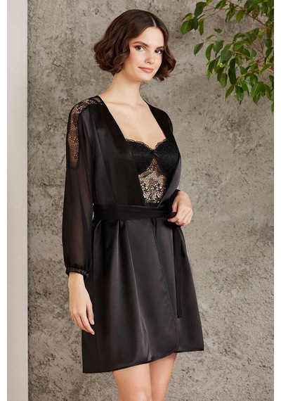Pierre Cardin 6005 Kadın Saten Dantelli 6'lı Set-siyah Siyah