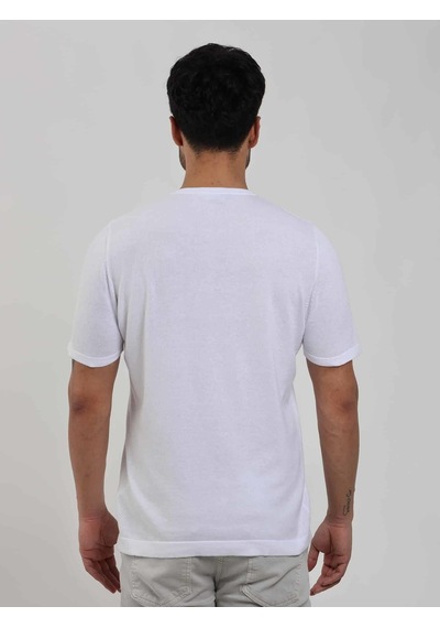 Dufy Beyaz Erkek Slim Fit Düz Düğmeli O Yaka Kazak - 104626-beyaz Beyaz