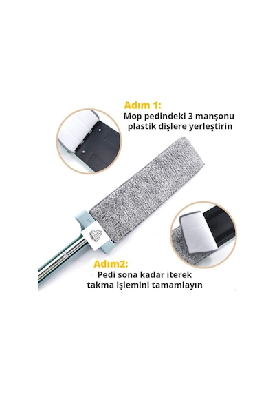 Kendinden Sıkmalı Mikrofiber Mop Kendini Temizleyen Mop Yedek Bez