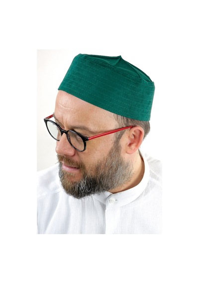 Kubbeli Sert Kalıp Takke - Yeşil