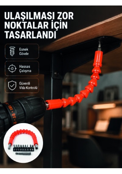 Dmax Esnek Şaftlı Matkap Bits Uç Seti 12 Parça Vida Montaj Ve Tamir Seti 41528511