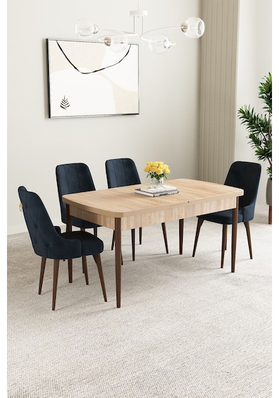 Clara Meşe Desen 80x132 Açılabilir Mdf Masa Yemek Odası Takımı,mutfak Takımı 4 Adet Sandalye Antrasit Clara Meşe Desen 80x132 Açılabilir Mdf Masa Yemek Odası Takımı,mutfak Takımı 4 Adet Sandalye Antrasit