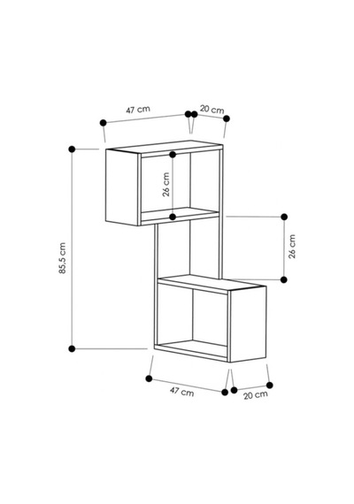 Rafkestir Ibiza Corner Raf Set Antrasit ( Mat )