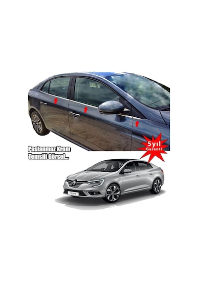 Renault Megane 4 Sedan Cam Çıtası Kromu Nikelajı