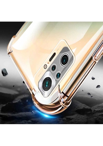 Xiaomi Redmi Note 10s Kılıf Zore Kamera Korumalı Nitro Anti Shock Silikon Renksiz
