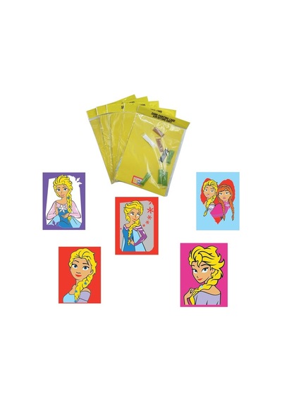 Disney Frozen, 5 Adet Büyük Boy A4, Kız Çocuk Kum Boyama Kartı Seti-red Castle Kb-d-053