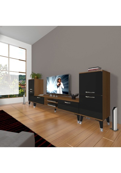 Decoraktiv Eko On2 Mdf Dvd Silver Tv Ünitesi Tv Sehpası Ceviz - Siyah