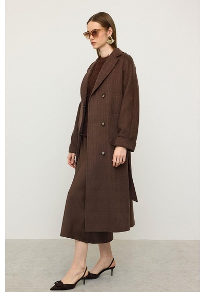 Olcay Torba Cepli Kendinden Desenli Oversize Limited Edition Kaban Kahve 3140