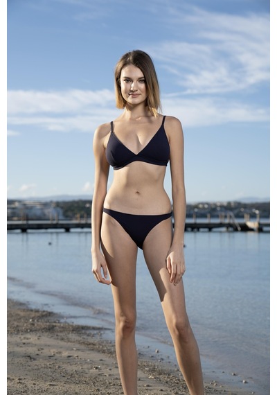 Estiva Bantlı Toparlayıcı Üçgen Bikini Takımı - Siyah