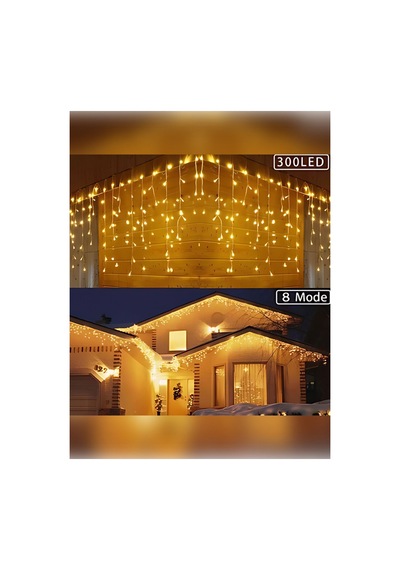Saçak Led 16 Sarkıt Gün Işığı Fişli Eklemeli 4 Metre 8 Fonksiyonlu Gün Işığı