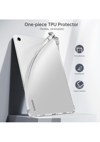 Samsung Galaxy Tab A11+ Plus 11 İnç Sm-x230 Uyumlu Köşe Korumalı Şeffaf Esnek Antishock Kılıf Şeffaf