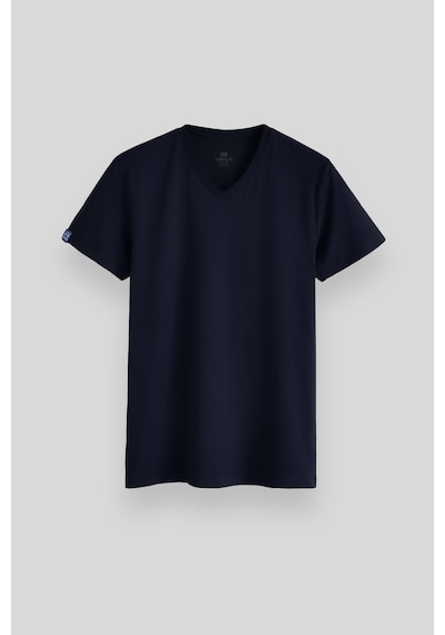 Tommy Life Lacivert Basic Kısa Kol Standart Kalıp V Yaka Erkek T-shirt - 87912 001