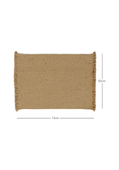 Ocean Home Textile Saçaklı Jüt Halat Çok Amaçlı Dekoratif İç Dış Kapı Önü Paspası 74 x 50 CM Kahverengi
