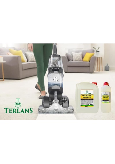 Terlans Parfümlü Halı Yıkama Şampuanı, 5 Lt Makine İçin Köpük Ve Ph Ayarlı Konsantre Şampuan