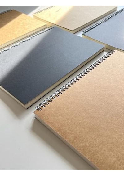 Spiralli Defter, Siyah Kapaklı B5 Boyutunda 182x257 Mm , 100 Yaprak Çizgisiz Çok Renkli
