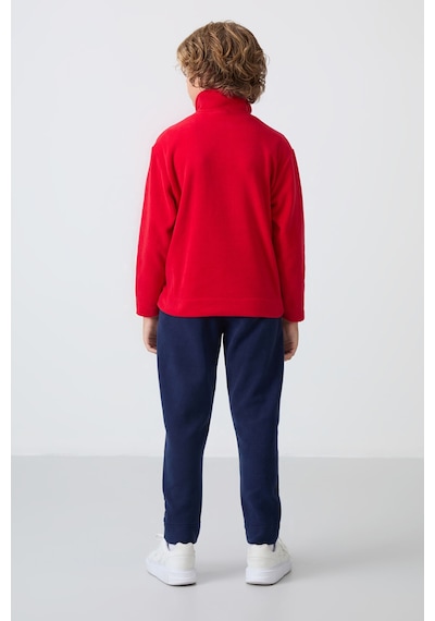 Tommylife Tommy Life Kırmızı-lacivert Kalın Yumuşak Dokulu Standart Fit Nakışlı Polar Erkek Çocuk Eşofman Takım - 11218 Kırmızı - Lacivert