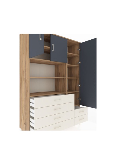 Hyperion Dolap 9 Raflı 6 Çekmeceli 3 Kapaklı 132x44x195 Çam-antrasit/aytaşı Antrasıt/aytası Hyperion Dolap 9 Raflı 6 Çekmeceli 3 Kapaklı 132x44x195 Çam-antrasit/aytaşı Antrasıt/aytası