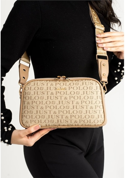 Just Polo Kadın Yeni Sezon Baskılı Omuz Çantası 232053mh Vizon 50401227