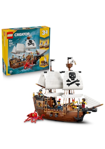 LEGO® Creator 3’ü 1 Arada İkonik Korsan Gemisi 31387 - 9+ Yaş için Kale veya İki Gemi Olabilen Oyuncak Yapım Seti (1074 Parça)