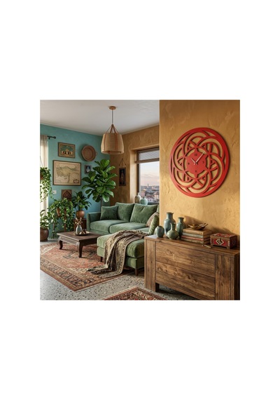 Sarmal Metal Duvar Saati - Bronz - 75 X 75 Cm