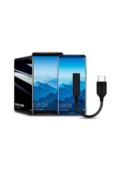 Type-c İçin 3.5mm Aux, Kulaklık Ve Mikrofon Adaptörü Siyah, Telefonlar İle Uyumlu