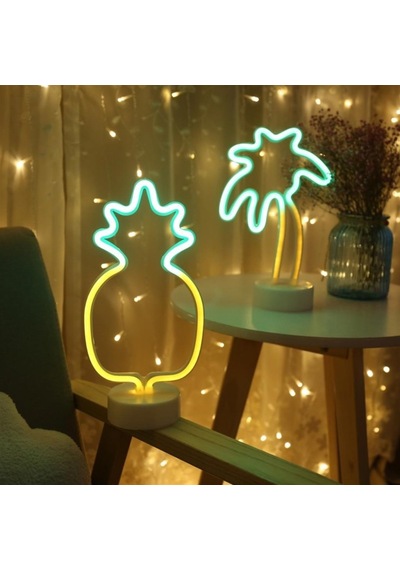 Dekoratif Ananaslı Neon Led Masa Ve Gece Lambası Hediyelik Lamba 50001 .