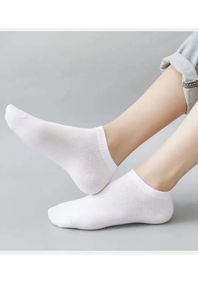 Esinti Unisex Patik Çorap Yazlık Çorabı 12 Çift Beyaz - Siyah