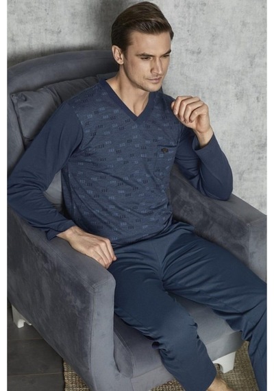 Kly 7420 Erkek Battal V Yaka Pijama Takımı
