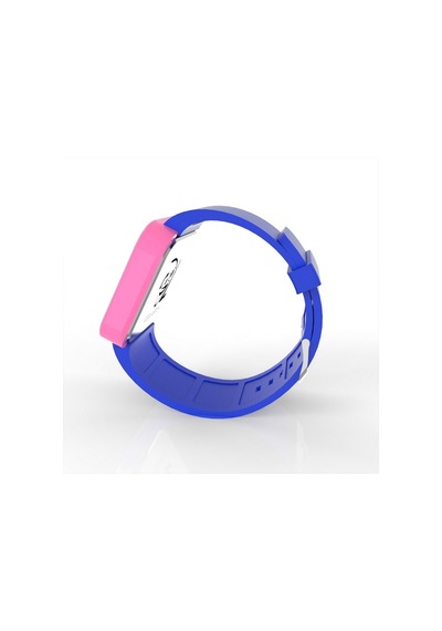 Cool Watch Saat - Pembe Led Kasa - Mavi Kayış Unisex