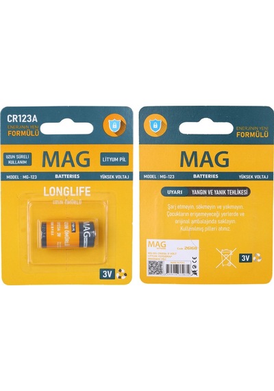 Mag Batteries Mg-123 Cr123a 3v Lityum Fotoğraf Makinesi Ve El Feneri Pili