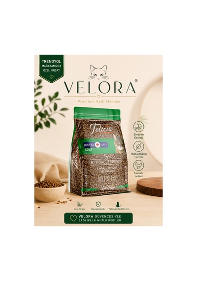 Felicia Digest Care Hypoallergenic Tavuklu Yetişkin Kedi Maması 1 Kg - Hassas Sindirim Destekleyici Düşük Tahıllı - 886184799