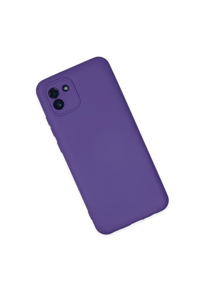Samsung Samsung Uyumlu Galaxy A03 Kılıf Nano İçi Kadife Silikon - Mor
