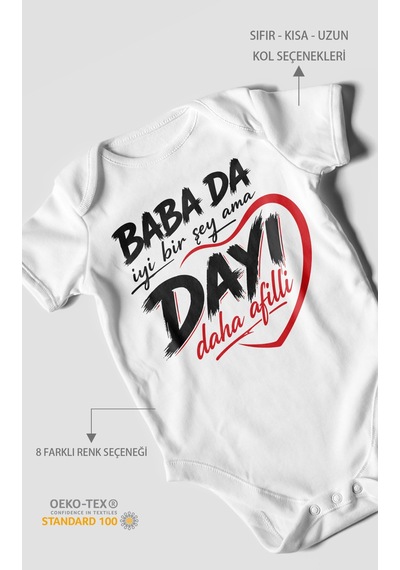 Morivokids Babaya Özel Kısa Kollu Bebek Body %100 Pamuk Zbn185-kk Beyaz