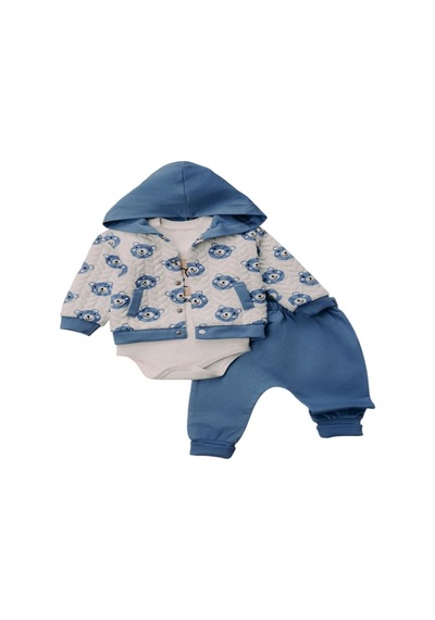 Mini Pakel Kapitone Kumaş Erkek 3 Lü Takım 3-12 Aylık -1366274 - Mavi mavi